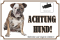 Preview: Tierschild im Querformat  mit Hund und HInweis Achtung Hund sowie Videosymbol